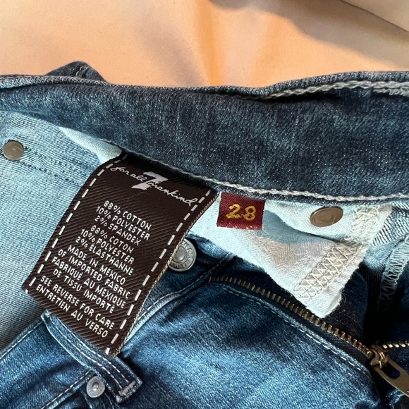 7 For All Mankind Womens Stretch Straight Leg Pockets Denim Jeans Blue Size 28 - Picture 3 of 4